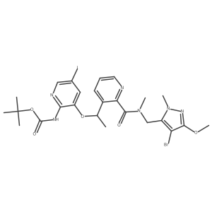 N-[3-[1-[2-[[[(4-bromo-3-methoxy-1-methyl-1h-pyrazol-5-yl)methyl]methylamino]carbonyl]-3-pyridinyl]ethoxy]-5-iodo-2-pyridinyl]carbamic acid 1,1-dimethylethyl ester Structure