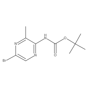 tert-Butyl N-(5-bromo-3-methylpyrazin-2-yl)carbamate结构式