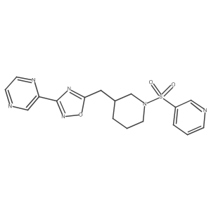3-(Pyrazin-2-yl)-5-((1-(pyridin-3-ylsulfonyl)piperidin-3-yl)methyl)-1,2,4-oxadiazole Structure
