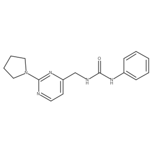 1-Phenyl-3-((2-(pyrrolidin-1-yl)pyrimidin-4-yl)methyl)urea结构式
