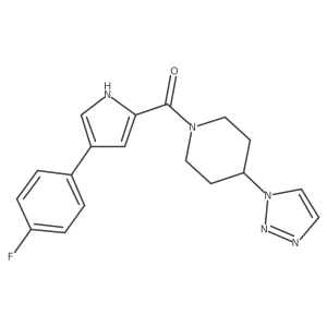 (4-(1H-1,2,3-triazol-1-yl)piperidin-1-yl)(4-(4-fluorophenyl)-1H-pyrrol-2-yl)methanone Structure