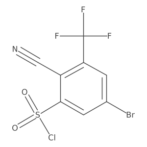 5-Bromo-2-cyano-3-(trifluoromethyl)benzenesulfonyl chloride结构式