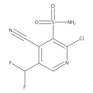 2-Chloro-4-cyano-5-(difluoromethyl)pyridine-3-sulfonamide结构式