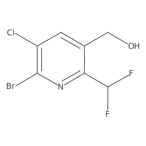 [6-bromo-5-chloro-2-(difluoromethyl)-3-pyridyl]methanol结构式