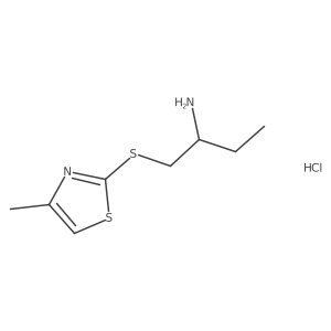1-((4-Methylthiazol-2-yl)thio)butan-2-amine hydrochloride结构式