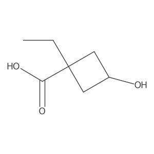 1-Ethyl-3-hydroxycyclobutane-1-carboxylic acid结构式