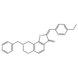 (Z)-2-(4-methoxybenzylidene)-8-(pyridin-4-ylmethyl)-8,9-dihydro-2H-benzofuro[7,6-e][1,3]oxazin-3(7H)-one结构式