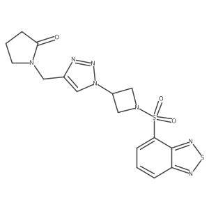 1-((1-(1-(benzo[c][1,2,5]thiadiazol-4-ylsulfonyl)azetidin-3-yl)-1H-1,2,3-triazol-4-yl)methyl)pyrrolidin-2-one结构式