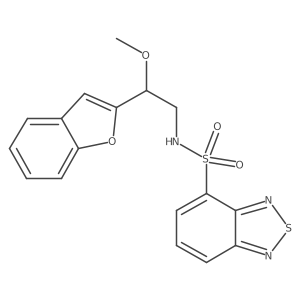 N-(2-(benzofuran-2-yl)-2-methoxyethyl)benzo[c][1,2,5]thiadiazole-4-sulfonamide结构式