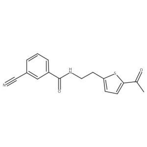 N-(2-(5-acetylthiophen-2-yl)ethyl)-3-cyanobenzamide Structure