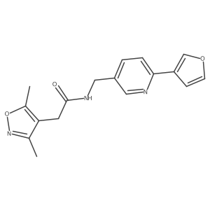 2-(3,5-dimethylisoxazol-4-yl)-N-((6-(furan-3-yl)pyridin-3-yl)methyl)acetamide结构式