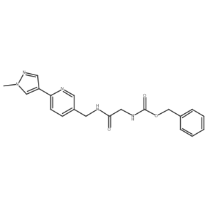 benzyl (2-(((6-(1-methyl-1H-pyrazol-4-yl)pyridin-3-yl)methyl)amino)-2-oxoethyl)carbamate结构式