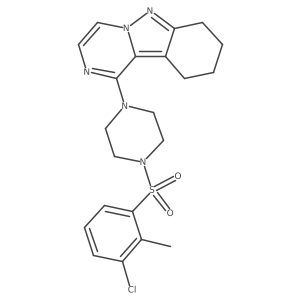 1-(4-((3-Chloro-2-methylphenyl)sulfonyl)piperazin-1-yl)-7,8,9,10-tetrahydropyrazino[1,2-b]indazole结构式