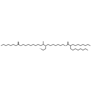 7-((2-Hydroxyethyl)(10-(octanoyloxy)decan-2-yl)amino)heptyl 2-octyldecanoate Structure