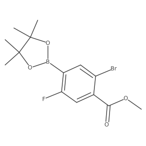 Methyl 2-bromo-5-fluoro-4-(4,4,5,5-tetramethyl-1,3,2-dioxaborolan-2-yl)benzoate Structure
