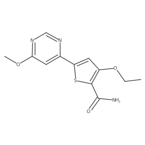 3-Ethoxy-5-(6-methoxy-4-pyrimidinyl)-2-thiophenecarboxamide结构式
