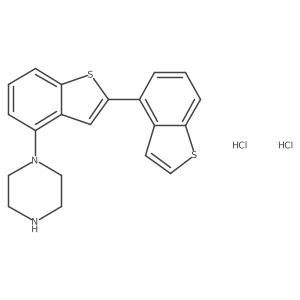 1-[2-(1-Benzothiophen-4-yl)-1-benzothiophen-4-yl]piperazine;dihydrochloride Structure