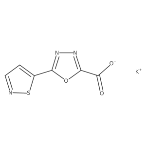 Potassium 5-(1,2-thiazol-5-yl)-1,3,4-oxadiazole-2-carboxylate结构式