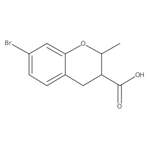 7-bromo-2-methyl-3,4-dihydro-2H-1-benzopyran-3-carboxylic acid Structure