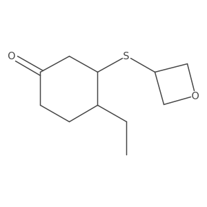 4-Ethyl-3-(oxetan-3-ylsulfanyl)cyclohexan-1-one结构式