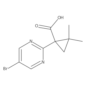 1-(5-Bromopyrimidin-2-yl)-2,2-dimethylcyclopropane-1-carboxylic acid结构式