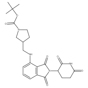 tert-butyl 3-({[2-(2,6-dioxopiperidin-3-yl)-1,3-dioxo-2,3-dihydro-1H-isoindol-4-yl]amino}methyl)pyrrolidine-1-carboxylate结构式