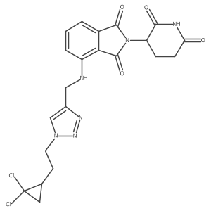 4-[({1-[2-(2,2-dichlorocyclopropyl)ethyl]-1H-1,2,3-triazol-4-yl}methyl)amino]-2-(2,6-dioxopiperidin-3-yl)-2,3-dihydro-1H-isoindole-1,3-dione Structure
