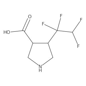 4-(1,1,2,2-Tetrafluoroethyl)pyrrolidine-3-carboxylic acid结构式