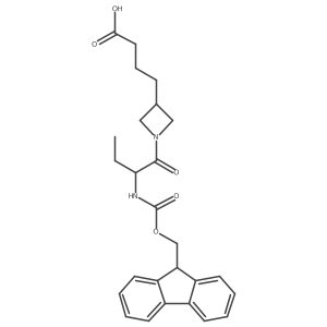 4-{1-[(2R)-2-({[(9H-fluoren-9-yl)methoxy]carbonyl}amino)butanoyl]azetidin-3-yl}butanoic acid结构式