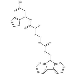 3-[4-({[(9H-fluoren-9-yl)methoxy]carbonyl}amino)-2-methylbutanamido]-3-(thiophen-2-yl)propanoic acid Structure