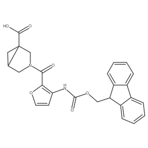 3-[3-({[(9H-fluoren-9-yl)methoxy]carbonyl}amino)furan-2-carbonyl]-3-azabicyclo[3.1.0]hexane-1-carboxylic acid结构式