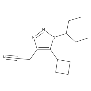 2-[5-cyclobutyl-1-(pentan-3-yl)-1H-1,2,3-triazol-4-yl]acetonitrile Structure