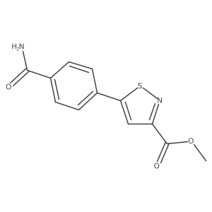 Methyl 5-(4-carbamoylphenyl)-1,2-thiazole-3-carboxylate结构式