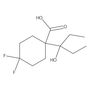 4,4-Difluoro-1-(3-hydroxypentan-3-yl)cyclohexane-1-carboxylic acid结构式