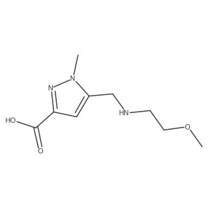 5-{[(2-methoxyethyl)amino]methyl}-1-methyl-1H-pyrazole-3-carboxylic acid结构式