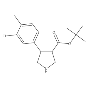 Tert-butyl 4-(3-chloro-4-methylphenyl)pyrrolidine-3-carboxylate结构式