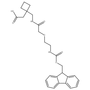 2-[1-({2-[2-({[(9H-fluoren-9-yl)methoxy]carbonyl}amino)ethoxy]acetamido}methyl)cyclobutyl]acetic acid Structure