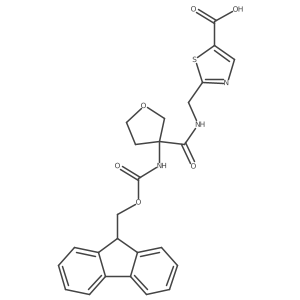 2-({[3-({[(9H-fluoren-9-yl)methoxy]carbonyl}amino)oxolan-3-yl]formamido}methyl)-1,3-thiazole-5-carboxylic acid结构式