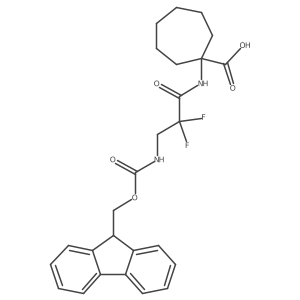 1-[3-({[(9H-fluoren-9-yl)methoxy]carbonyl}amino)-2,2-difluoropropanamido]cycloheptane-1-carboxylic acid结构式