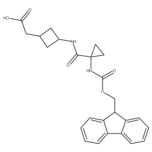 2-{3-[1-({[(9H-fluoren-9-yl)methoxy]carbonyl}amino)cyclopropaneamido]cyclobutyl}acetic acid Structure