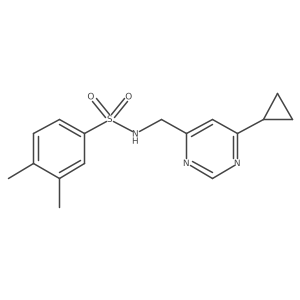 N-((6-cyclopropylpyrimidin-4-yl)methyl)-3,4-dimethylbenzenesulfonamide结构式