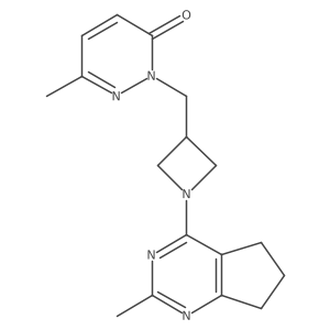 6-methyl-2-[(1-{2-methyl-5H,6H,7H-cyclopenta[d]pyrimidin-4-yl}azetidin-3-yl)methyl]-2,3-dihydropyridazin-3-one结构式