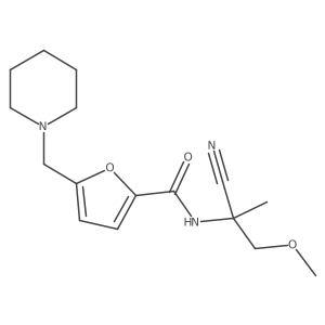 N-(1-cyano-2-methoxy-1-methylethyl)-5-[(piperidin-1-yl)methyl]furan-2-carboxamide结构式