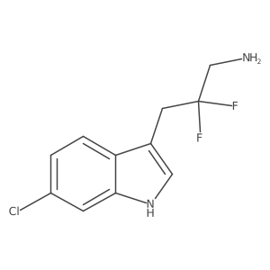 3-(6-chloro-1H-indol-3-yl)-2,2-difluoropropan-1-amine结构式