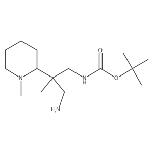 tert-butyl N-[3-amino-2-methyl-2-(1-methylpiperidin-2-yl)propyl]carbamate结构式