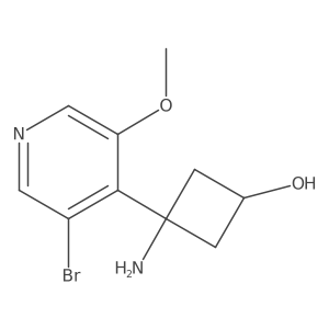 3-Amino-3-(3-bromo-5-methoxypyridin-4-yl)cyclobutan-1-ol结构式