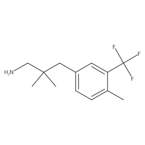 2,2-Dimethyl-3-[4-methyl-3-(trifluoromethyl)phenyl]propan-1-amine结构式
