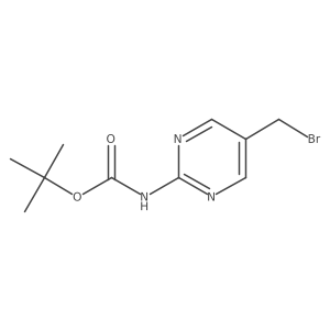 tert-butyl N-[5-(bromomethyl)pyrimidin-2-yl]carbamate结构式