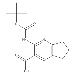 2-{[(tert-butoxy)carbonyl]amino}-5H,6H,7H-cyclopenta[b]pyridine-3-carboxylic acid Structure