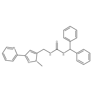 1-(diphenylmethyl)-3-{[1-methyl-3-(pyridin-2-yl)-1H-pyrazol-5-yl]methyl}urea结构式